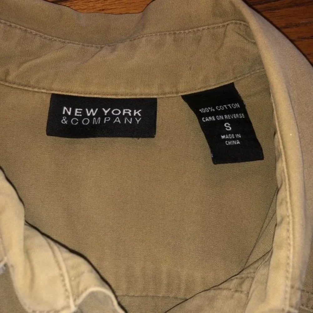🇺🇸 3 for $12 🇺🇸 NY & Co Army Green Utility Cargo Pocket Jacket Small - Picture 4 of 4